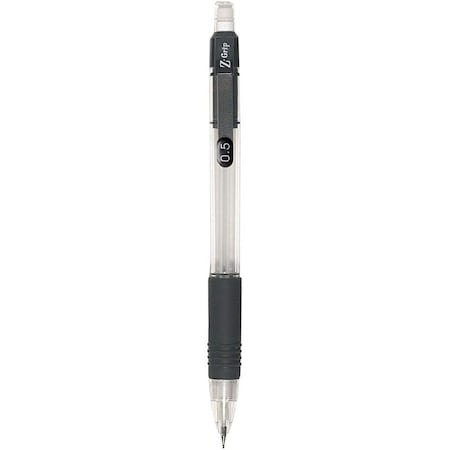 Zebra Pen Zebra Pen Z-Grip Mechanical Pencil - 0.7 mm Lead Diameter - Clear Plastic, Black Barrel - 7-/ Pack 52471