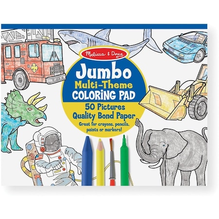 Melissa & Doug Jumbo Multi-Theme Coloring Pad, 11 x 14, Blue, PK6 4226