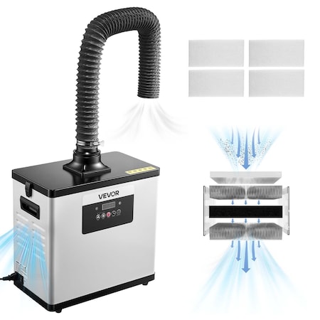 Vevor Solder Fume Extractor 4-Stage Filtration Smoke Absorber 510m cu/h 10-Speed DX1002