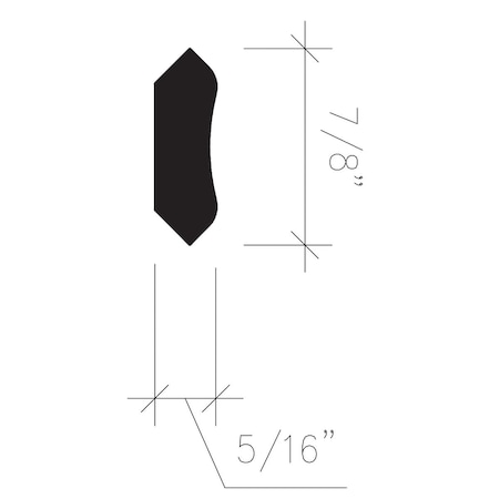 Inteplast Building Products 5/16''x7/8''x8 ' Crystal Wht Polystyrene Inside Corner Molding 50930800032