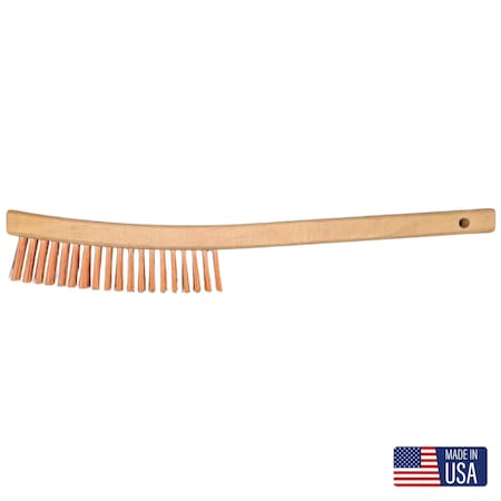 Gornell Brush Large Scratch Brush - Wood Handle, Bronze Non-Sparking, 4-Row 194-BZ