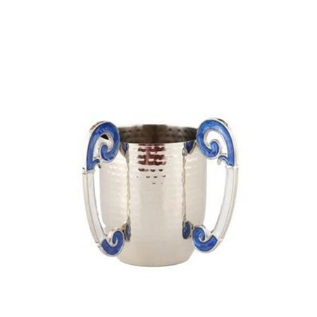 Coolcollectibles MEW90-BL-WH 5 x 4 in. Wash Cup - Enamel Blue, White CO983832