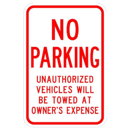 Sign Solutions Usa Parking Sign, 12 in W, Aluminum Sign, White DCS12DWT1218CUS00159