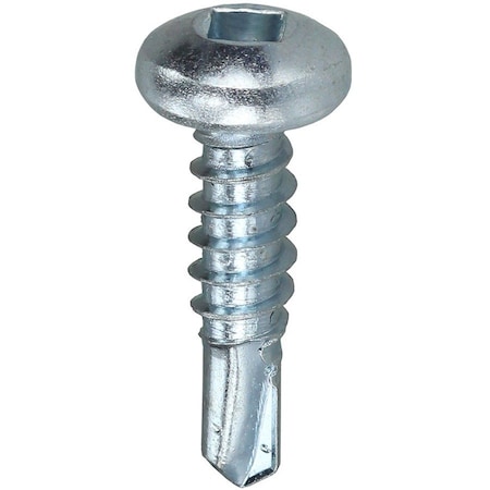 Dottie Self-Drilling Screw, #8-18 x 1/2 in, Zinc Plated Steel Pan Head Square Drive, 100 PK TEKDD812
