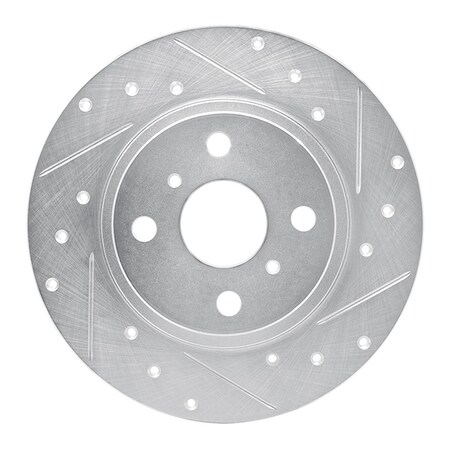 Dynamic Friction Co DFC Brake Rotor - Drilled and Slotted - Silver 631-76037R