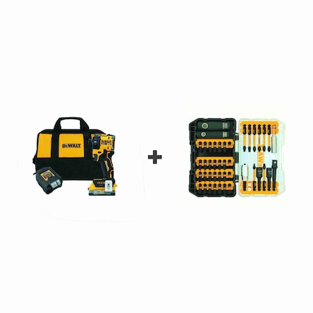 Dewalt Impact Driver, 3000 RPM, 20 V DC DCF870E1/DWANGFT40SET