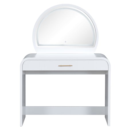 Homeroots 39" White Wood Lighted Mirrored Dresser 691711