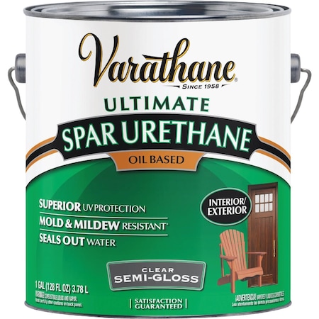 Varathane Semi-Gloss Clear Exterior Low VOC Spar Urethane 1 Gal. 242185