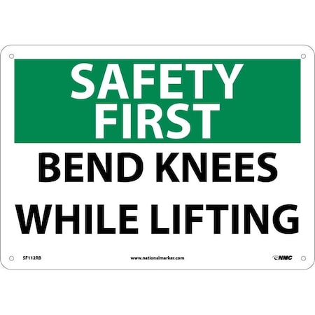 Nmc Safety First Bend Knees While Lifting Sign, SF112RB SF112RB