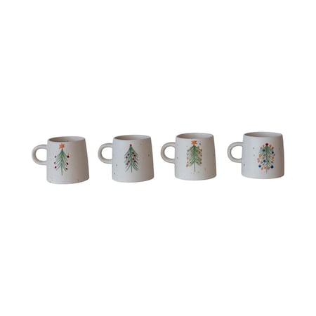 Creative Co-Op Multicolored Christmas Tree Mug 4 in. XS5692A