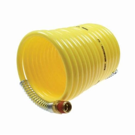 Coilhose COILED AIR HOSE, .25 NOMINAL, .25 MPT SWIVEL END STYLE, 25 FT L, 185 PSI AT N14-25B