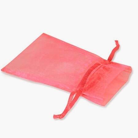 Nashville Wraps Coral Rose Pink Organza Favor Bags, 5x7, 10PK B95203
