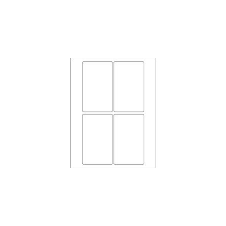 Bubblefast 3 x 5'' White Rectangle Laser Labels-4 Labels per Sheet BFLL117