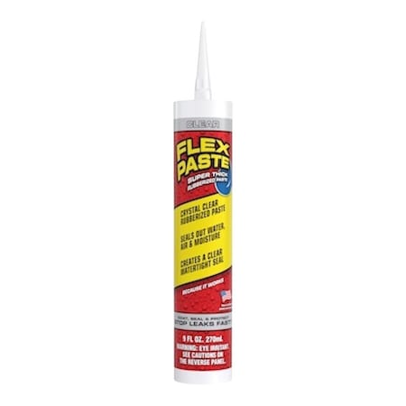 Flex Paste Rubberized Paste, Super-Thick, Clear, 9 oz Cartridge PFSCLRR09