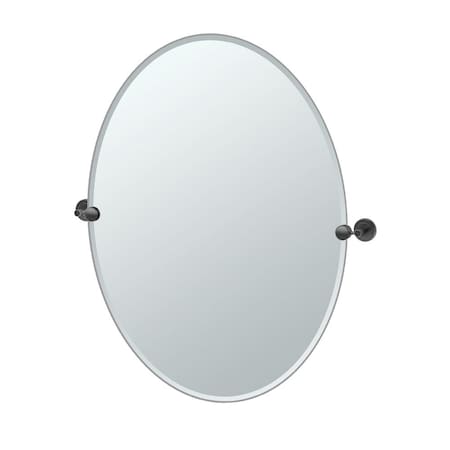 Gatco Latitude II 32" Frameless Oval Mirror Matte Black 4249MXLG