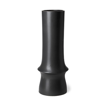 Homeroots 17" Black Abstract Cylinder Ceramic Table Vase 397544