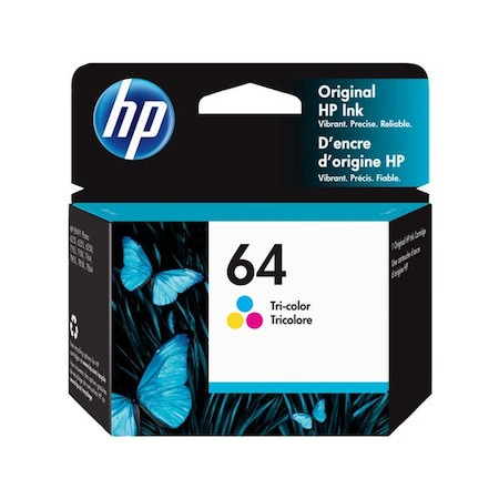 Hp 64 Tri-color Original Ink Cartridge, 165 Yield N9J89AN