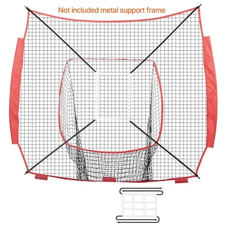 Vevor 7x7 ft Baseball Practice Net Hitting Batting Training Strike Zone Net Only YC-SS-BN007