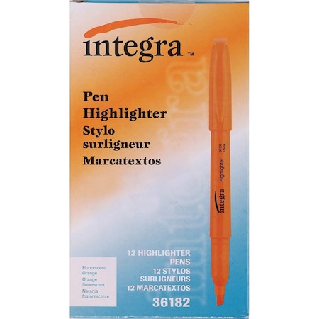 Integra Highlighter, Felt-Tip, Non-Refillable, PK12 ITA36182