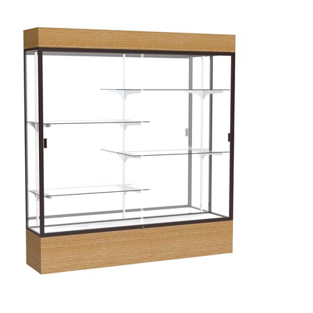 Ghent Lighted Floor Display Case 72x80x16, Mirror, Dark Bronze 2176MB-BZ-AK
