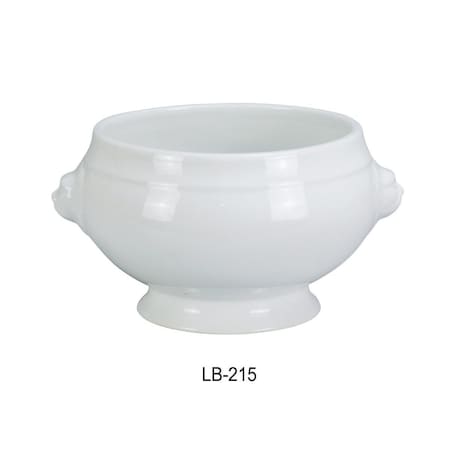 Yanco 15 oz Lion Porcelain Bouillon Bowl, Super White - 5.25 x 3.25 in., 24PK LB-215