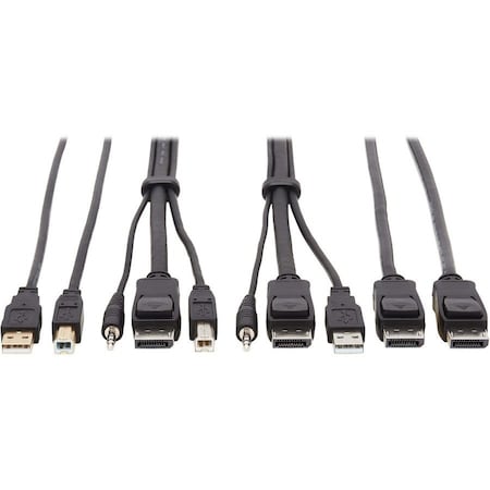 Eaton EATON Tripp Lite Series DisplayPort KVM Cable Kit - DP, USB, 3.5 mm Audio 3xM/3xM + USB M/M + DP P783-006-DPU