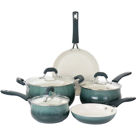 Oster Corbett 8 Piece Nonstick Aluminum Cookware Set in Blue 94243.08