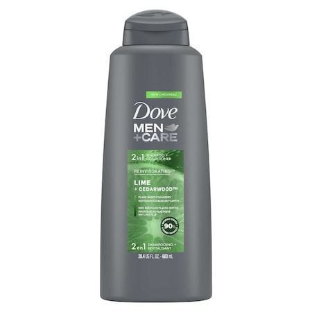 Dove Men+Care Lime Cedarwood 2 in 1 Shampoo and Conditioner, 20.4 Ounce, 4PK 69777397