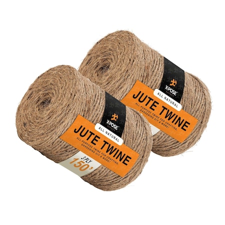Xpose Safety 3 Ply Jute Twine 150Ft, 2PK 3PJT-150-2-X-S