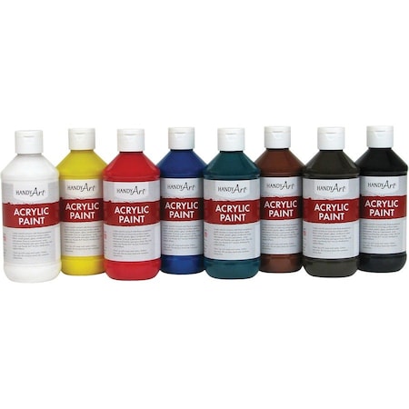 Handy Art Acrylic Paint, 8oz, Primary 8-Color Set 881-020