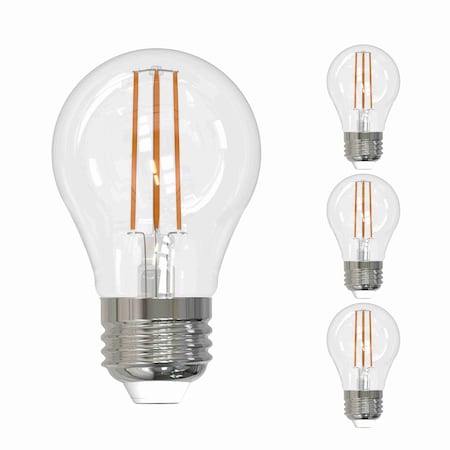 Bulbrite LED Filament, 7 Watt Dimmable A15 Light Bulb, Clear Glass Finish, E26 Base, 3000K, 800 Lumens, 4PK 862058