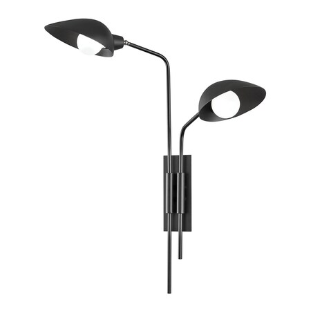 Troy Lighting Leo 2 Light Plug-In Sconce 15.4 In. Soft Black B7812-SBK