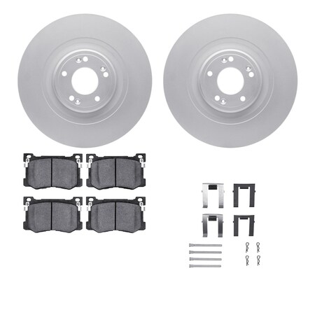 Dynamic Friction Co DFC GEOSPEC Coated Rotors with 5000 Brake Pads - Ceramic and Hardware 4512-03160