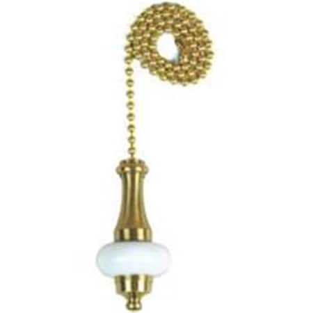 Brightlight Chain Pull W/Brs/Wht Cer 12In 60322 BR668660