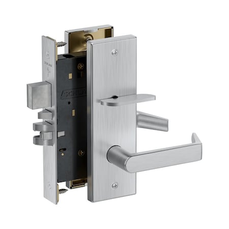 Schlage Grade 1 w/Deadbolt Mortise Lock, Standard Cylinder, Rhodes Lever, N Escutcheon, Satin Chrome PM453P RHON 626