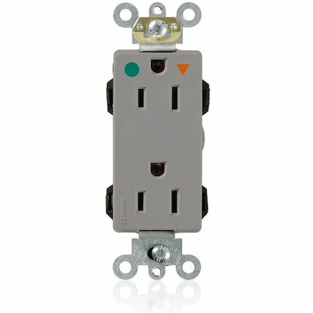 Leviton Straight Blade Receptacle, 5-15R, 15 A, 125V AC, Isolated Ground MD820-IGG