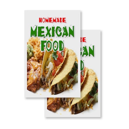 Signmission Homemade Mexican Food, Vinyl Decals Only 24 Inch x 36 Inch, Vinyl Decal, 2PK DSB-2436-2PACK-Homemade Mexican Food
