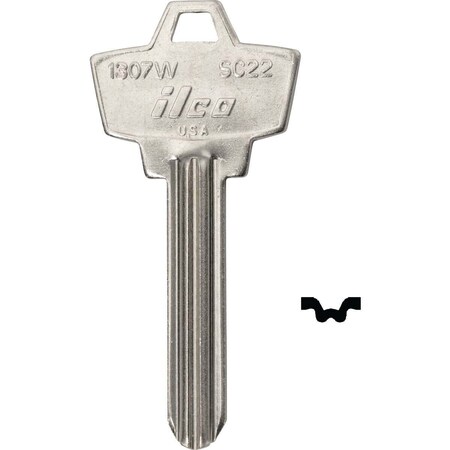 Kaba Ilco Schlage Nickel Plated House Key, SC22 / 1307W, 10PK AL0374300B