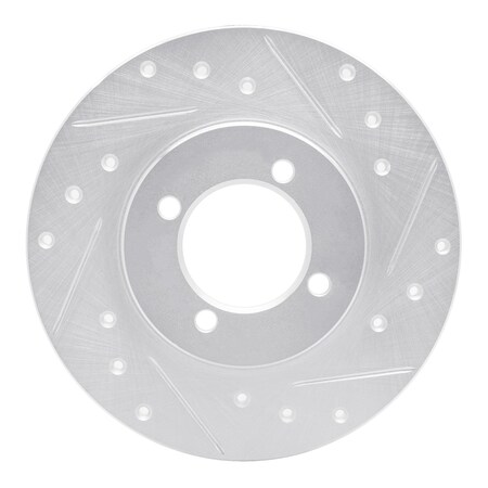Dynamic Friction Co DFC Brake Rotor - Drilled and Slotted - Silver 631-76006R