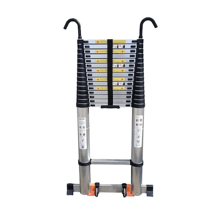 Wrightmaster 22.9 ft. Aluminum Extension Ladder with Hook and Mobility Wheels, 330 lbs. Load Capacity ZOR-1070-SLV
