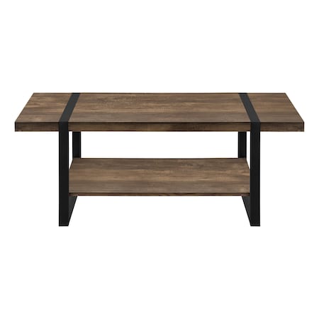 Homeroots 47" Brown And Black Wood Coffee Table With Shelf 489961