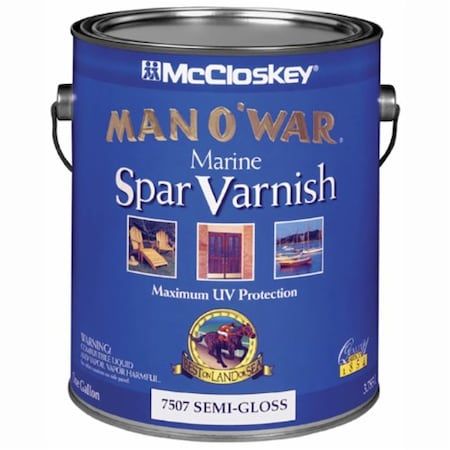 Man Owar 1 Gal McCloskey Clear Marine Spar Varnish, Semi-Gloss 7507