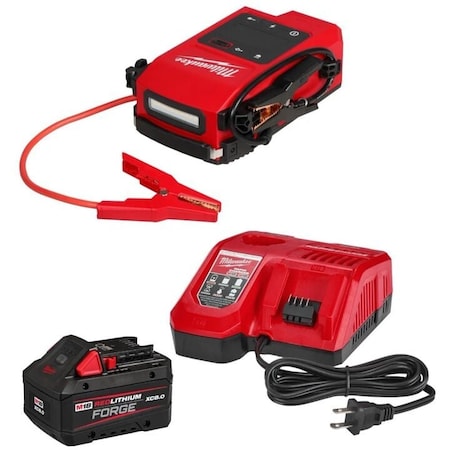Milwaukee Hand Trucks M18 Hotshot Jump Starter & Redlithium XC 8.0 Starter Kit Bundle MKE-BDL-11510