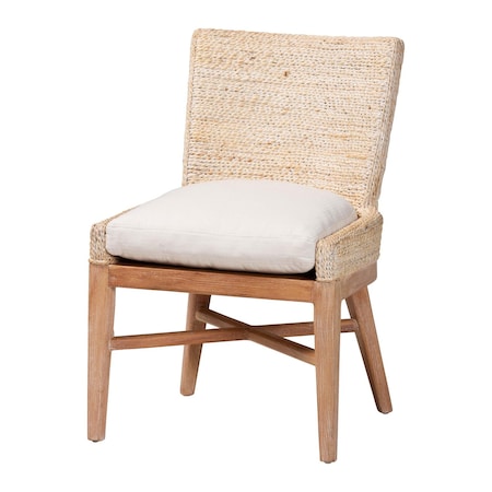 Bali & Pari Ridley Woven Seagrass Dining Chair, White Wash 265-14524-ZORO