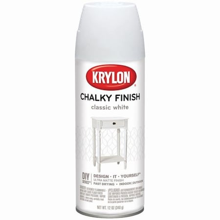 Chalky 12 Oz Krylon Classic White Finish Spray Paint Coating 4101