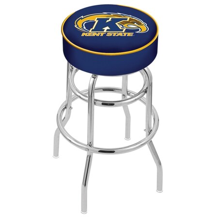 Holland Bar Stool Co 25" Kent State Cushion Seat, 2-Ring Chrome Swivel Bar Stool L7C125KentSt