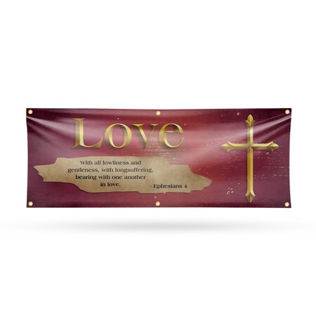 Signmission Jesus Love, 24 Inch x 72 Inch, Vinyl Banner B-72-30708