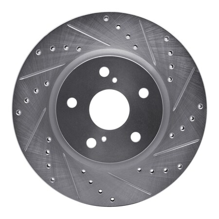 Dynamic Friction Co DFC Brake Rotor - Drilled and Slotted - Silver 631-76028R