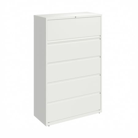 Hirsh 42 in W 5 Drawer Lateral File Cabinet, White, A4/Legal/Letter 23707