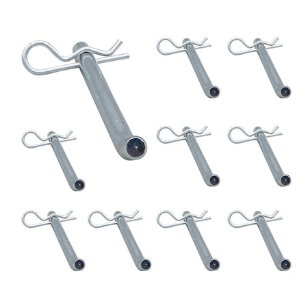 Mytee Products Steel Hitch Pin with Box End 1/2 in x 4-7/8 in Usable Length, with Clip, 10PK BoxPinx10
